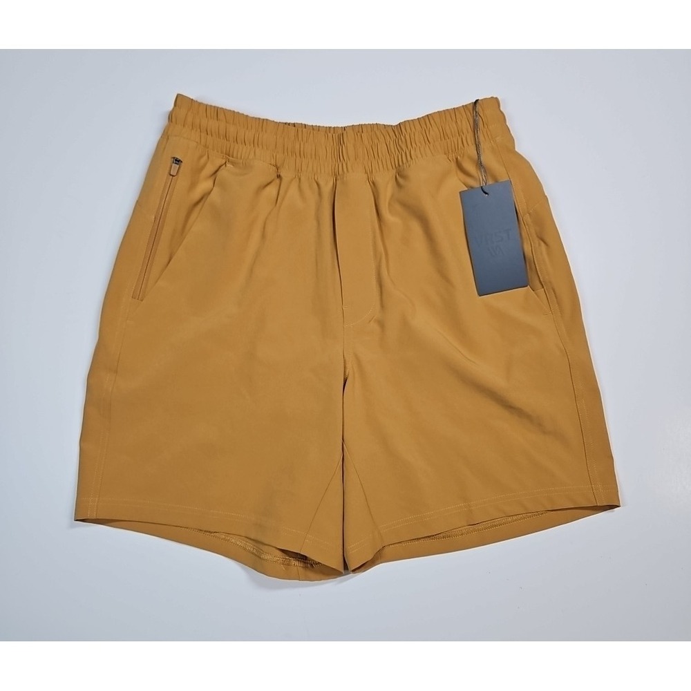 VRST Mens Yellow Gold 7" Relaxed Fit All In Lined Shorts‎ Size Small NWT